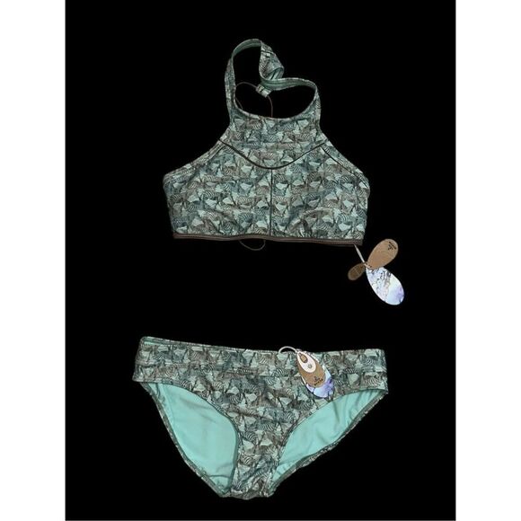 NEW WITH TAGS NEW  2 piece set prAna SEASIDE SAFARI AZRA ZEBRA RACERBACK TASSEL - Picture 12 of 13